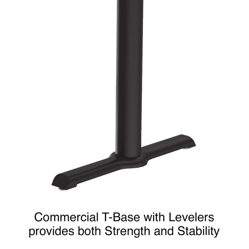 Correll Table Height Deluxe High-Pressure Café and Breakroom Table 30x48 RECTANGULAR MEDIUM OAK, BLACK