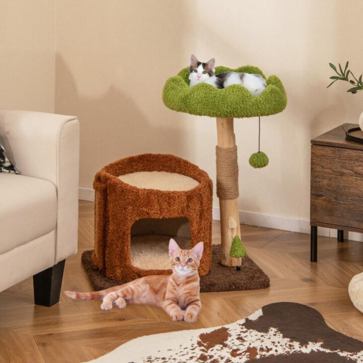 Hivvago Multifunctional Cat Tree Cat Tower with Scratching Posts and Top Perch