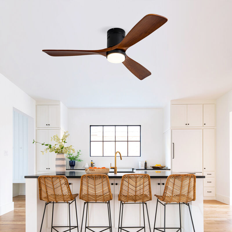 ELEMENT ACE 52 Inch Flush Mount Ceiling Fan with Integrated LED Light and Remote Control for Modern Indoor and Outdoor Spaces image number 1