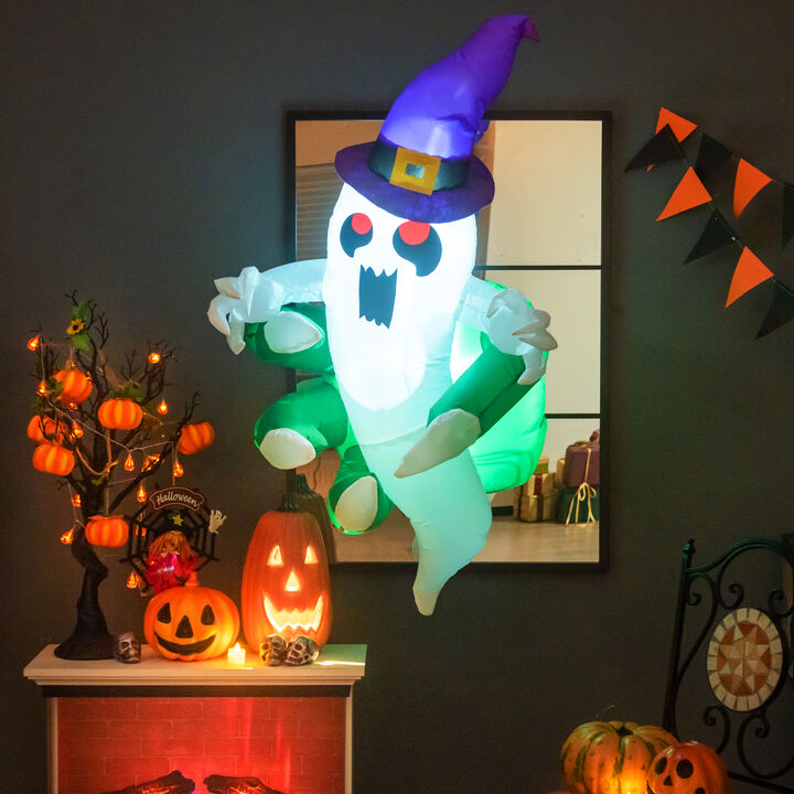 3.6 FT Halloween Inflatable Ghost Broke Out from Window
