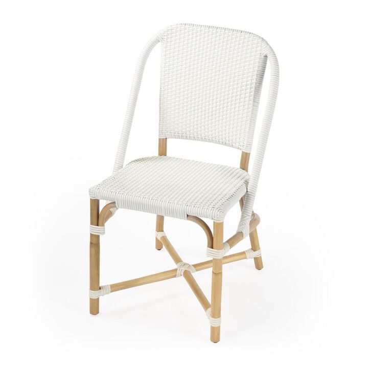 Butler Specialty Tenor & Rattan Side Chair, White