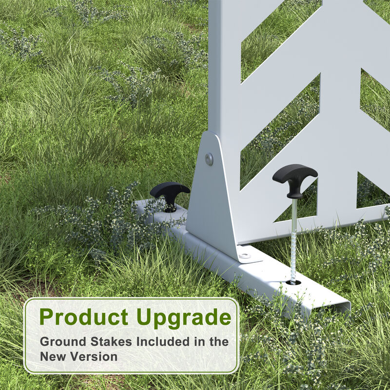 Arched Metal Outdoor Privacy Screen, Freestanding Outdoor Divider Decorative Privacy Fence