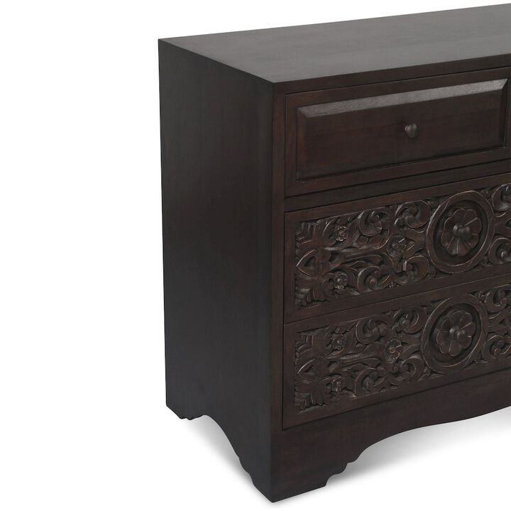 World Interiors Haveli 71" Dresser with Plinth Base in Vintage Brown