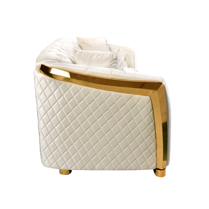 Velvet Luxury Chesterfield Sofa Set