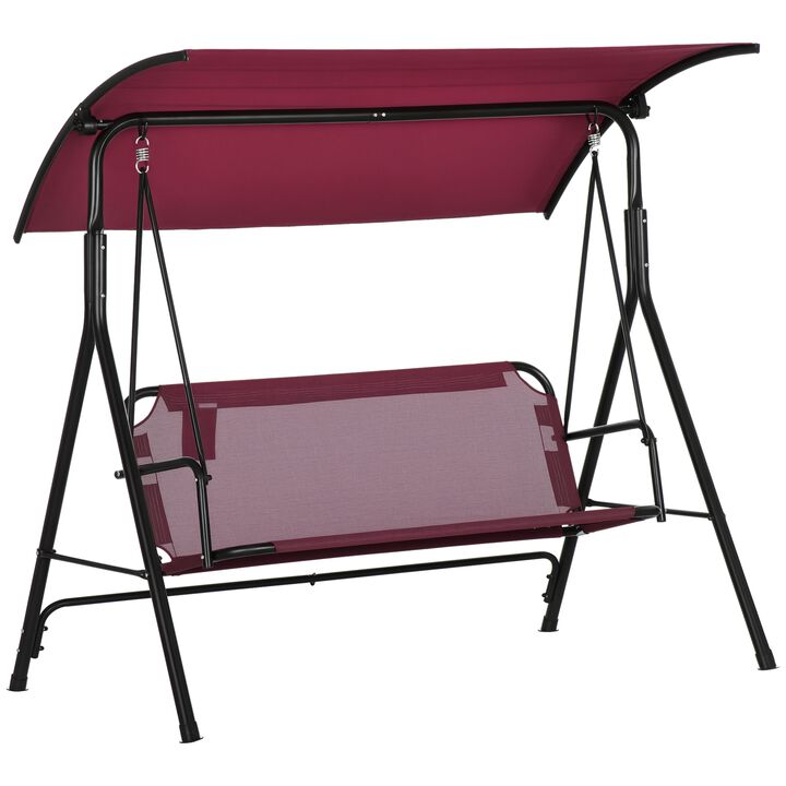 Hivvago Patio Swing Chair with Steel Frame and Adjustable Canopy