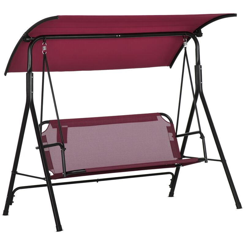 Hivvago Patio Swing Chair with Steel Frame and Adjustable Canopy image number 0