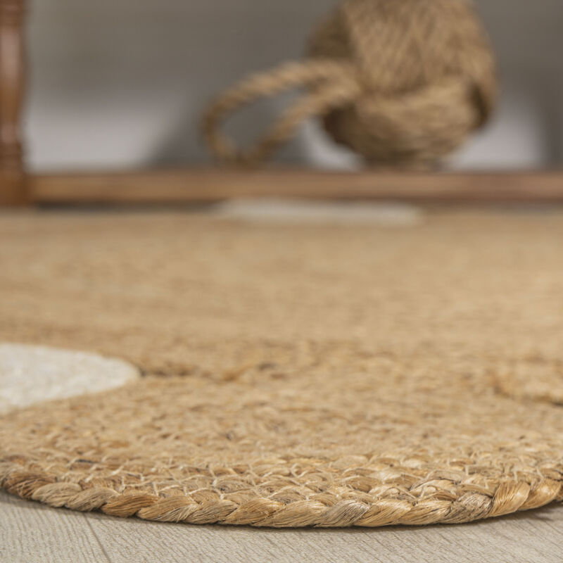 Ayana Two Tone Jute Hippy Round Area Rug