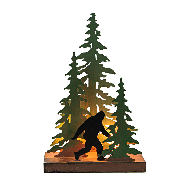 Rustic Metal Bigfoot Forest Stroll Accent Lamp Decorative Sasquatch Home Decor image number 0