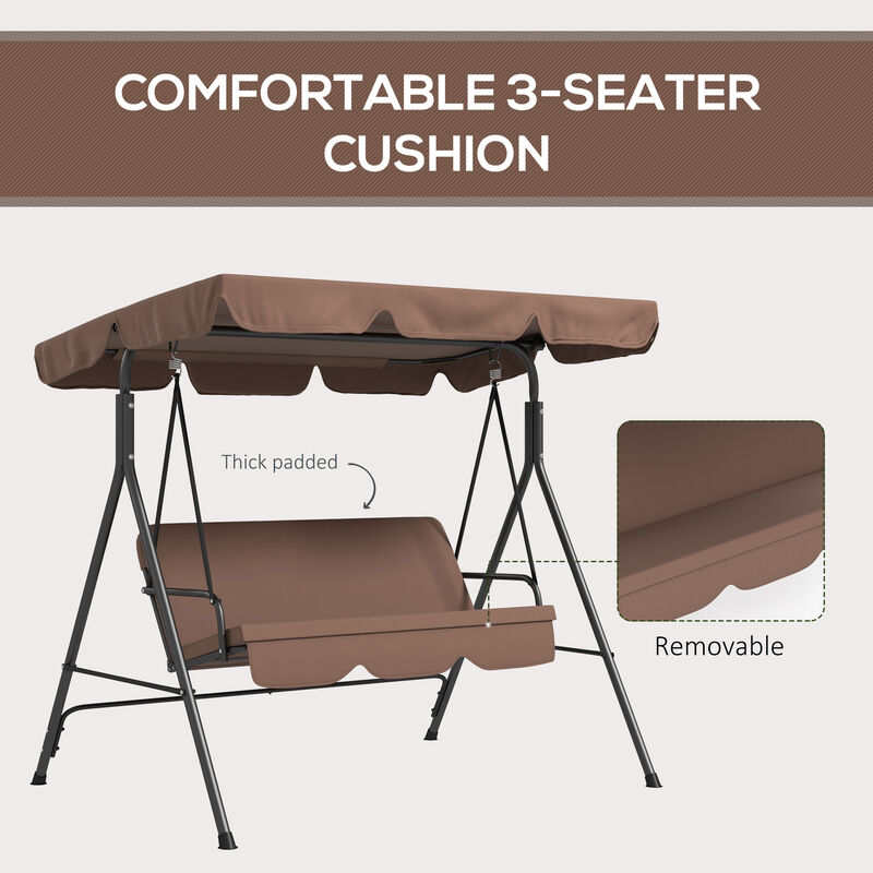 Hivvago Patio Swing Chair with Steel Frame and Adjustable Shade image number 7