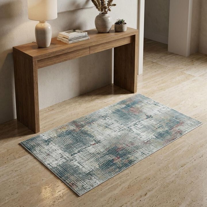 HomeRoots 3' X 5' Gray Abstract Area Rug