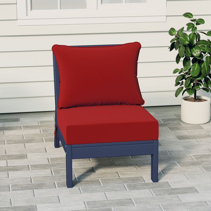 Outdoor HDPE Deep Seating Modular Armless Patio Chair
