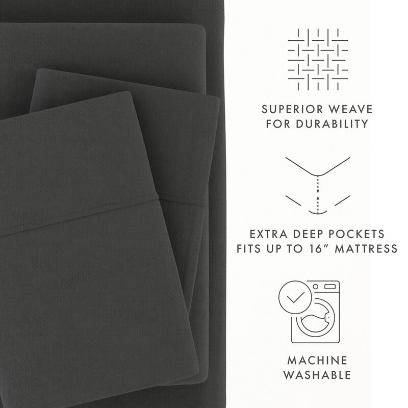 Soft Flannel Essentials 100% Cotton Bed Sheet Set image number 7