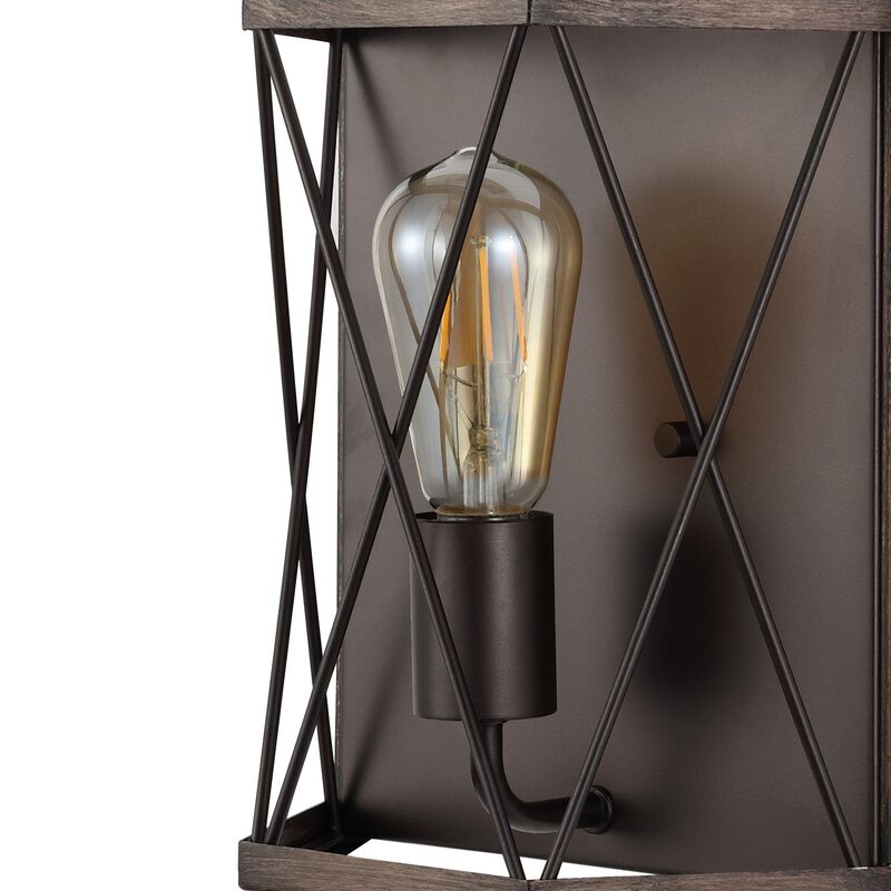 Liam 1-Light Rustic Farmhouse Iron LED Sconce