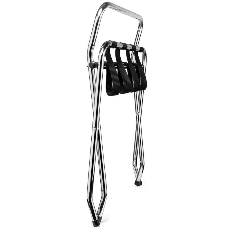 High Back Metal Folding Luggage Rack for Bedroom or Hotel Use