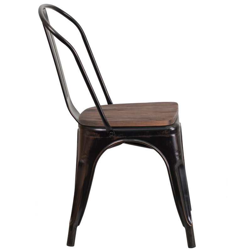 Metal/Wood Colorful Restaurant Chairs image number 7