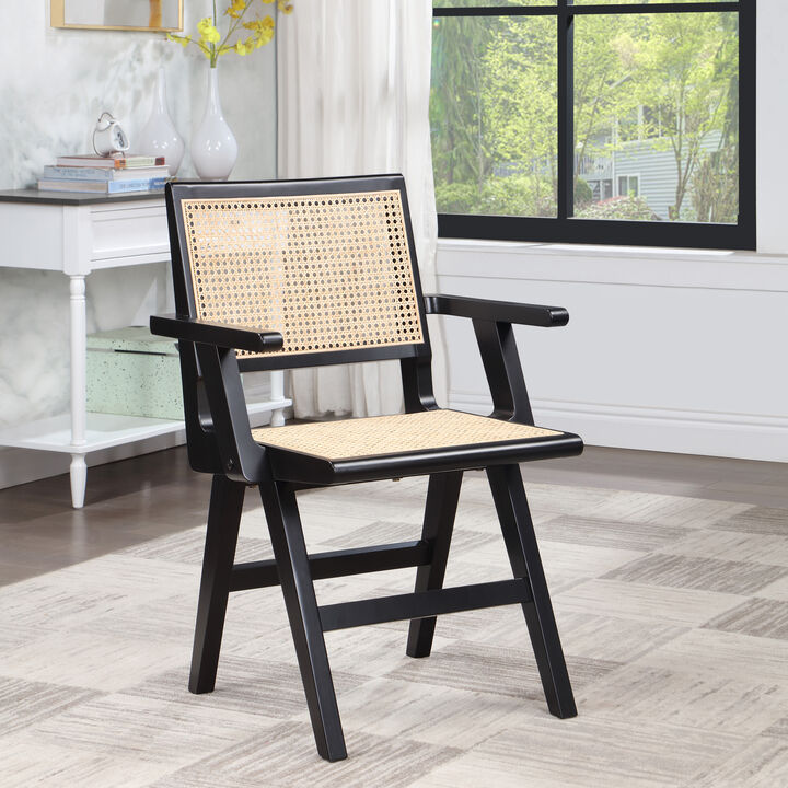 Meridian Furniture Preston Black Wood Dining Side Chair, Set of 2