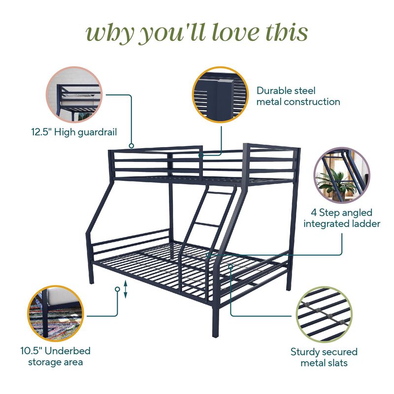 Novogratz Maxwell Metal Bunk Bed