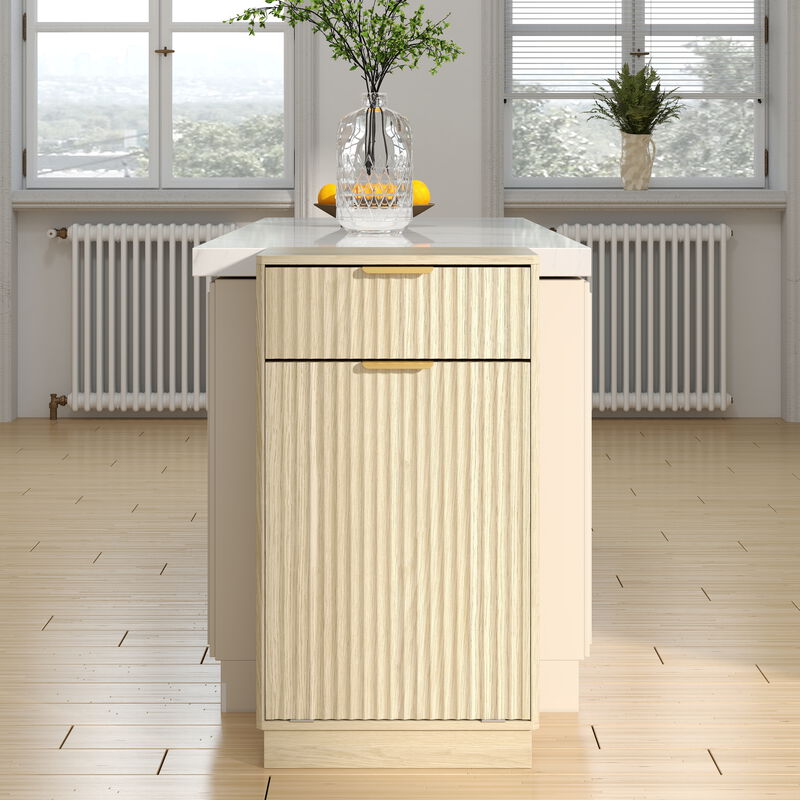 10 Gallon Tilt Out Trash Can Cabinet with Pull Out Bin Oak Finish image number 1