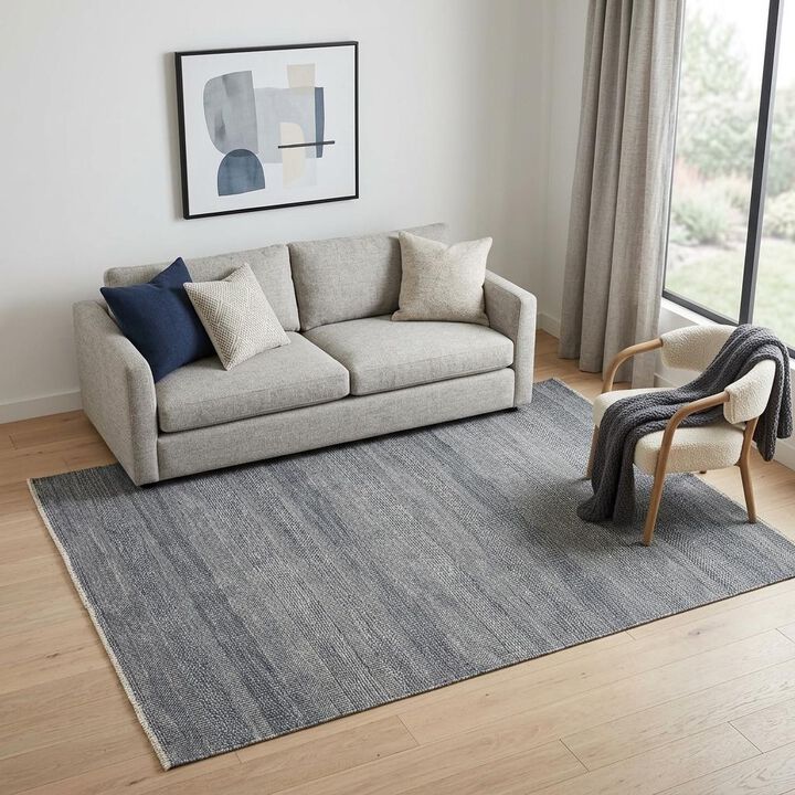 HomeRoots Wool Striped Hand Knotted Area Rug