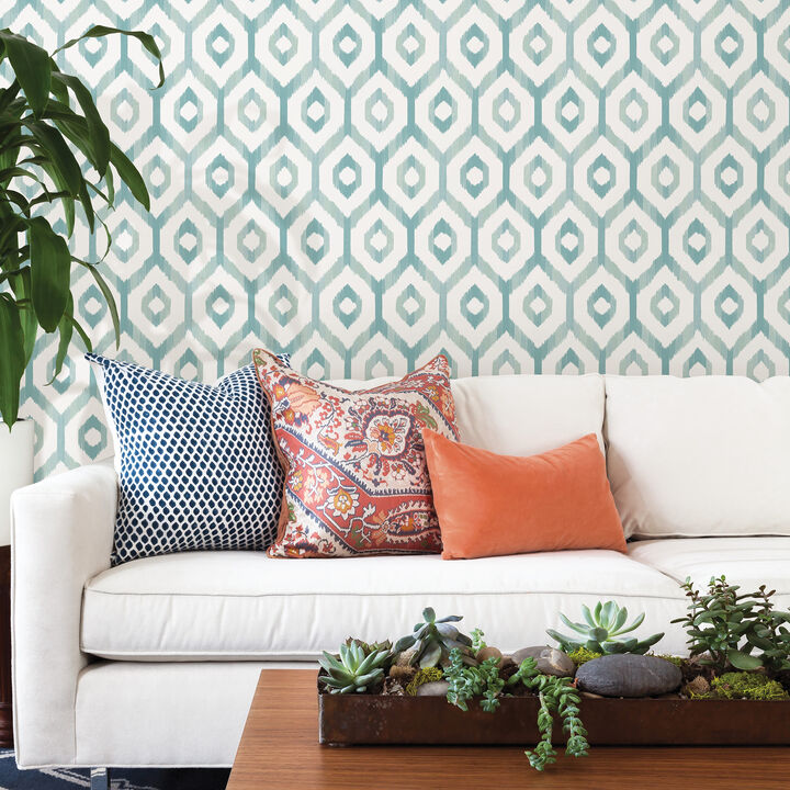 Lucia Teal Diamond Wallpaper
