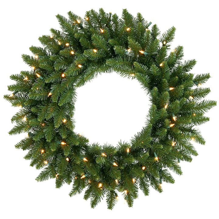 Vickerman Multi-Colored LED Lights Frosted Bellevue Alpine Artificial Christmas Wreath, 24-Inch, A861026LED