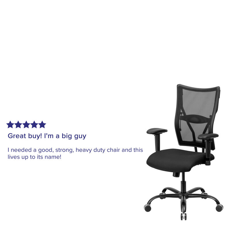 HERCULES Series Big & Tall 400 lb. Rated Mesh Executive Swivel Ergonomic Office Chair with Adjustable Arms
