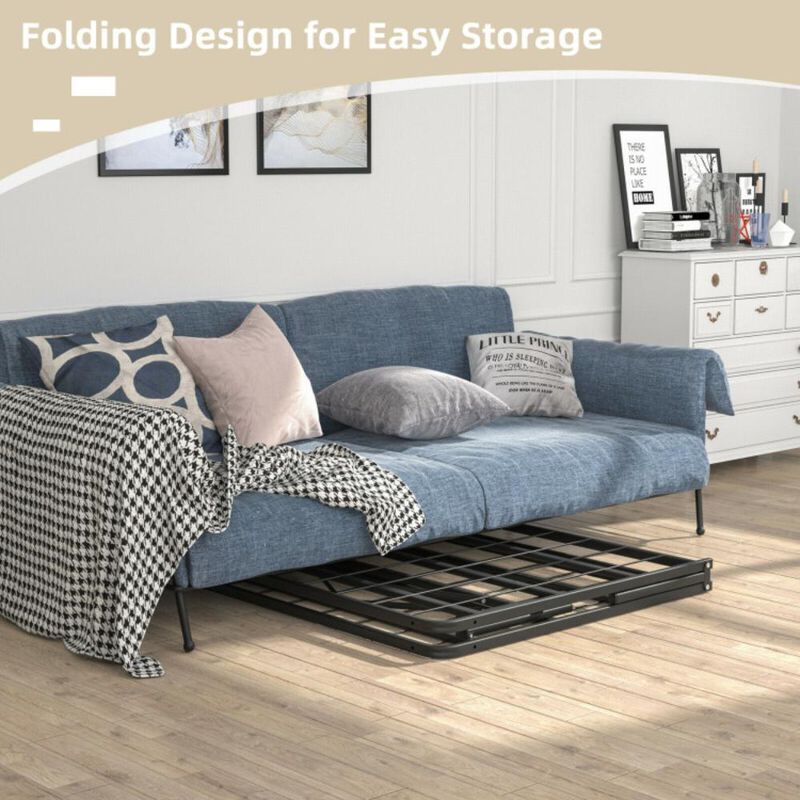 Hivvago Foldable Metal Platform Bed with Tool-Free Assembly