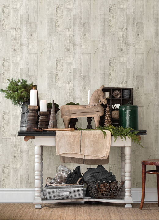 Chebacco Grey Wood Planks Wallpaper