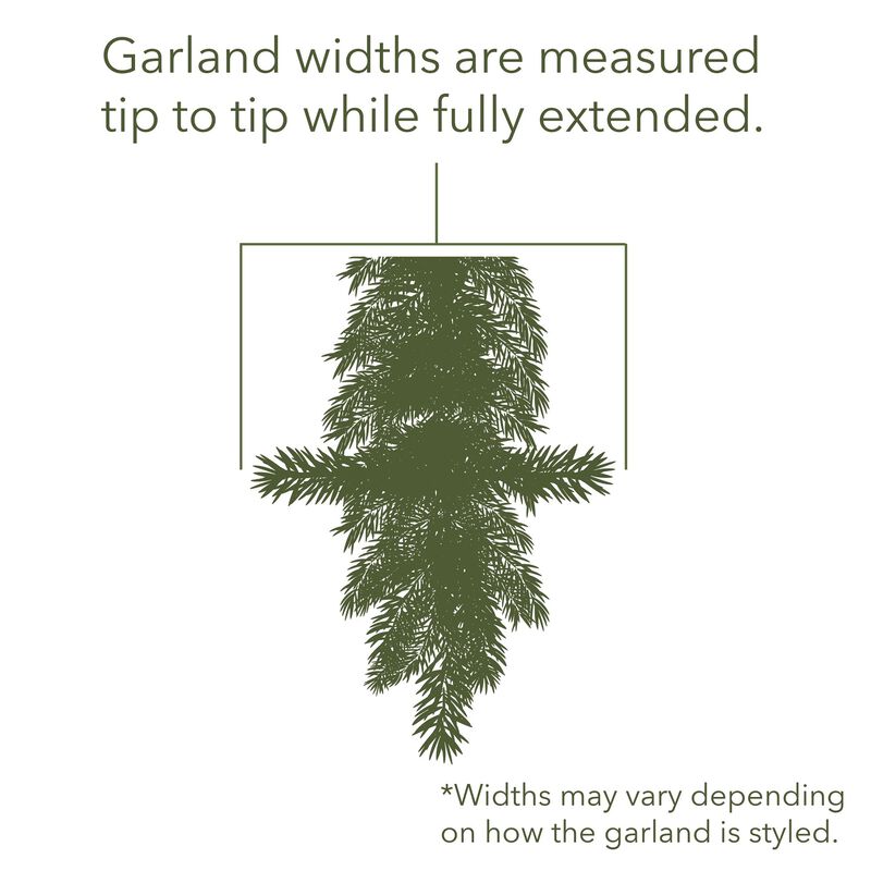 Vickerman 9'x14 Camdon Fir LED Lights Artificial Christmas Garland in Green image number 5