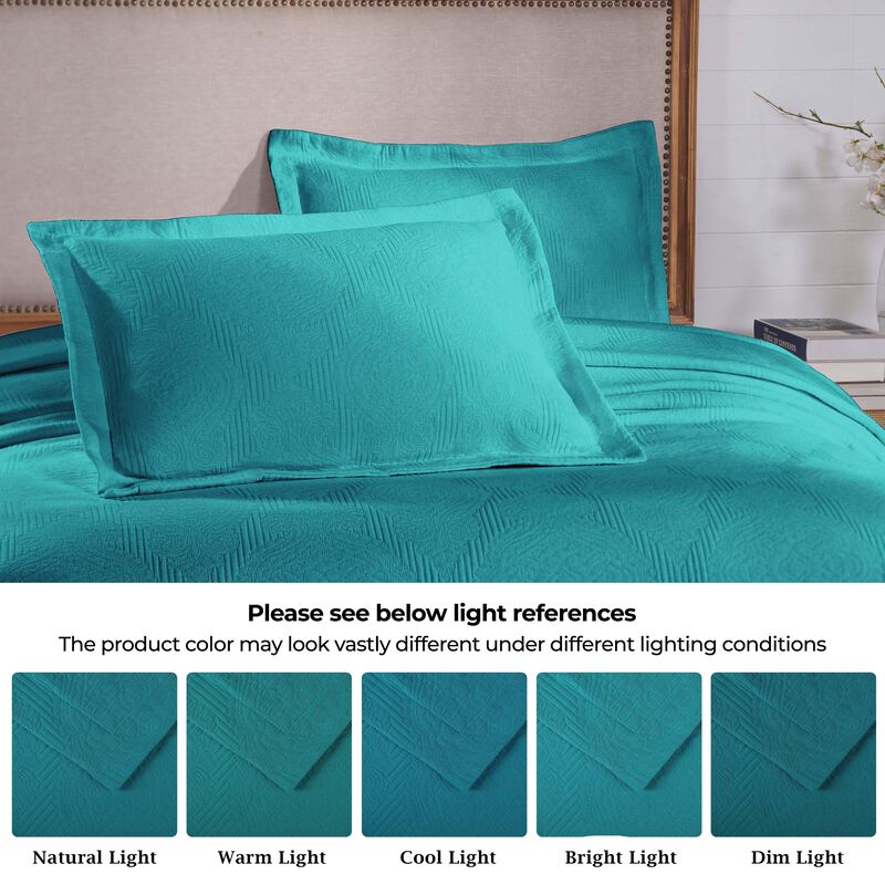 Soft Cotton Matelasse Bedspread Set, Lightweight Textured Bedding image number 2