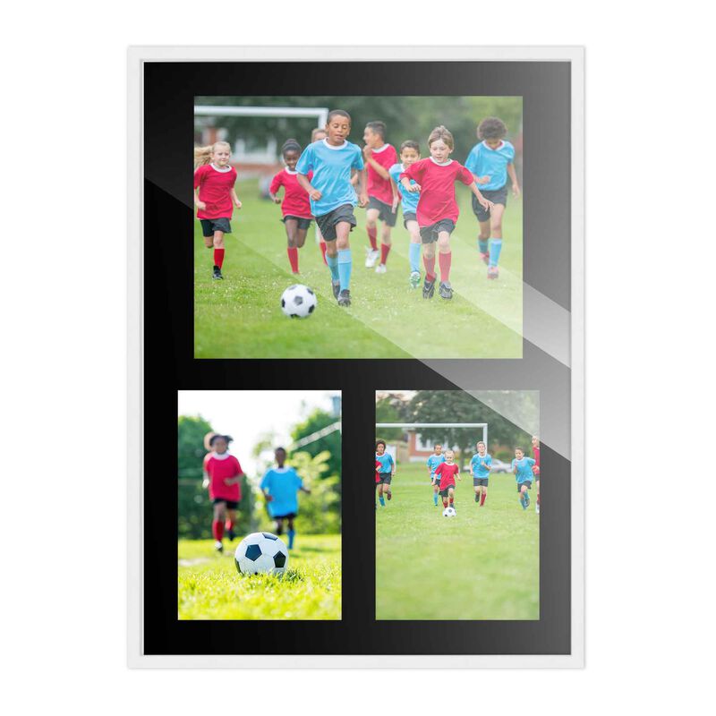 12x17 Wood Collage Frame with a Black Mat for 8x10 & 5x7 Pictures