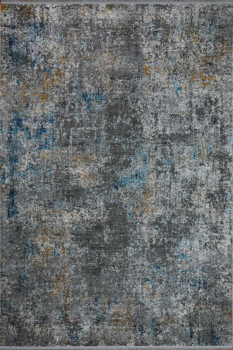 HomeRoots Abstract Distressed Area Rug With Fringe