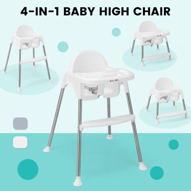 Hivvago 4-in-1 Convertible Baby High Chair with Removable Double Tray