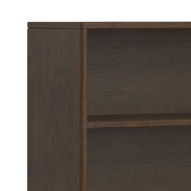 Simpli Home Harper 30 inch x 64 inch Solid Wood Mid Century 4-Shelf Low Bookcase image number 6