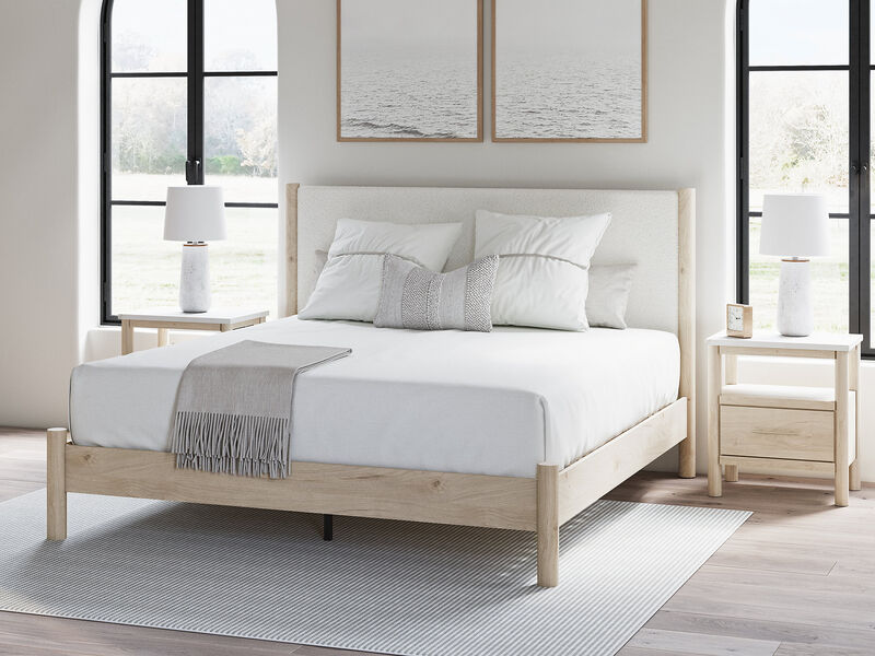 Cadmori King Upholstered Panel Bed image number 1