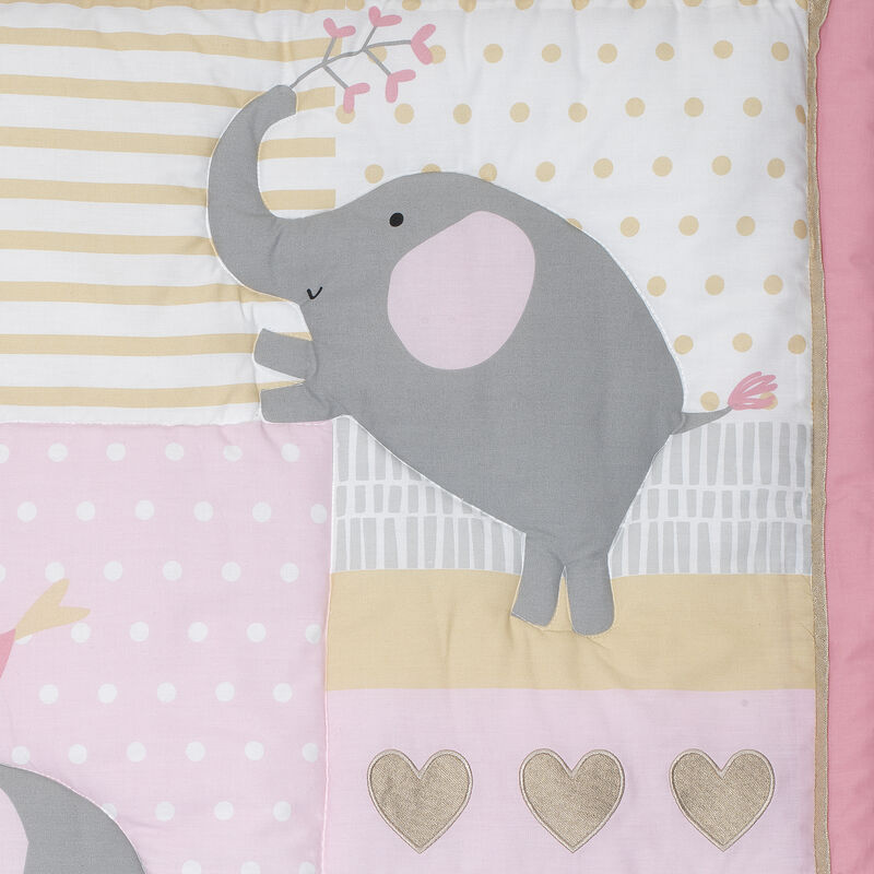 Bedtime Originals Eloise 3-Piece Crib Bedding Set - Pink, Gray, White, Animals