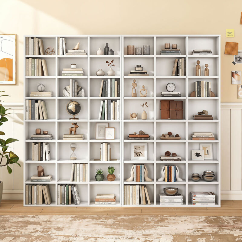 70" Tall 24-Cube Bookshelf Storage Organizer with Shelves image number 4