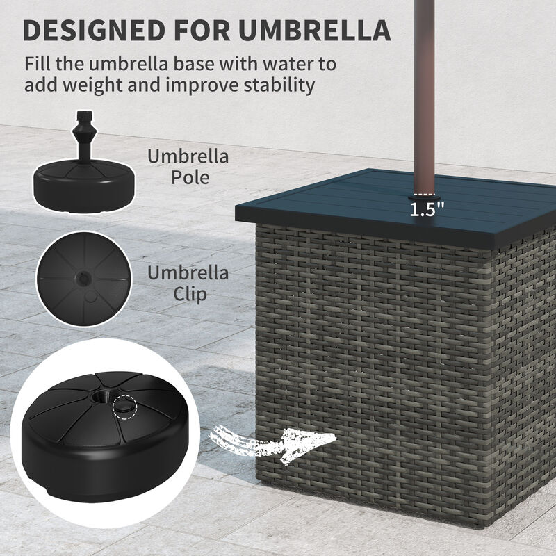 Hivvago Wicker Side Table with Umbrella Hole image number 3