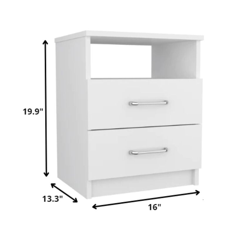 Homezia Modern and Stylish White Particle Bedroom Nightstand