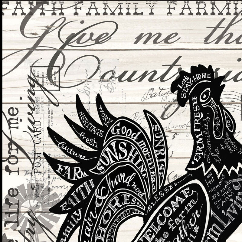 HomeRoots Faith Family Farming Rooster Black Framed Wall Art image number 2