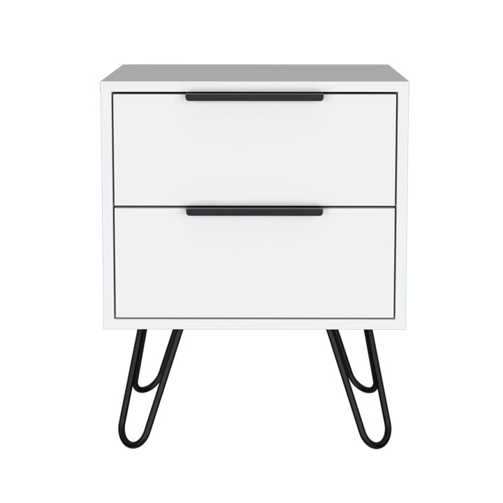 Mansfield 2-Drawer Rectangle Nightstand White