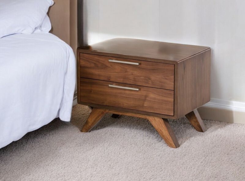 Bedroom Nightstand with Two Drawers – Durable Wood and Solid Wood Design