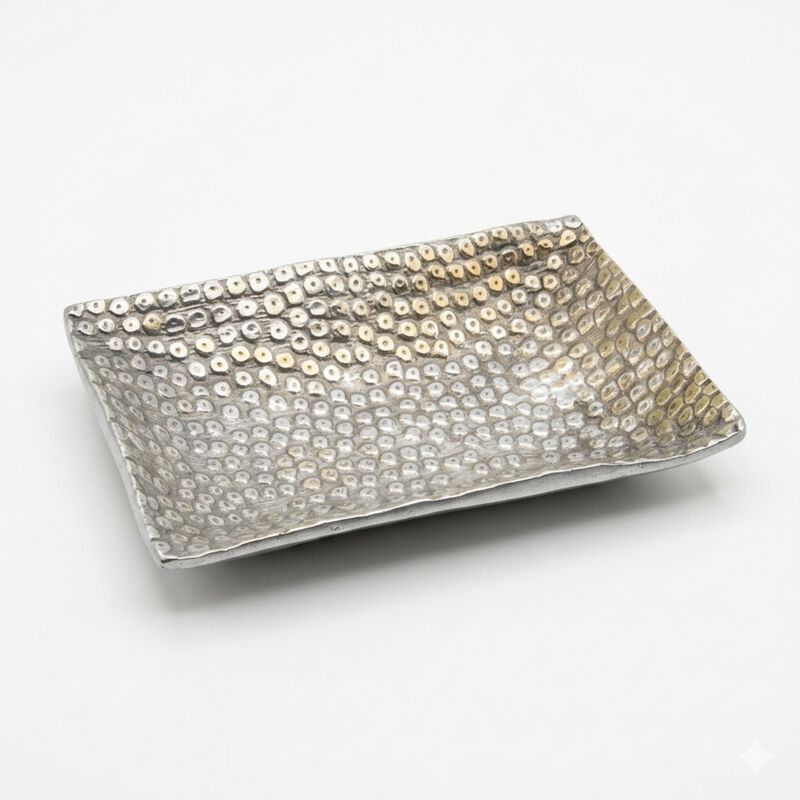 Multi-Purpose Soap Dish / Jewelry Bowl. Contemporary Metal Accents image number 0