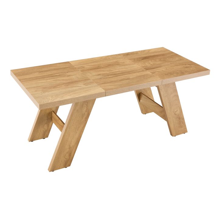 Whisen Dining Table with V-Leg, MDF Space-Saving for Home Kitchen