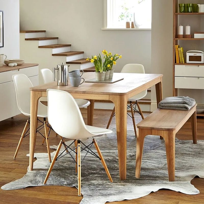 4 Pieces Modern Armless Dining Chair Set with Wood Legs