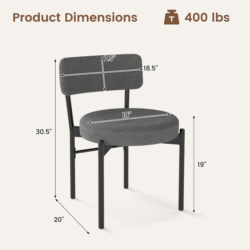 2 Piece Dining Chair Set with Padded Seats and Ergonomic Curved Back Design