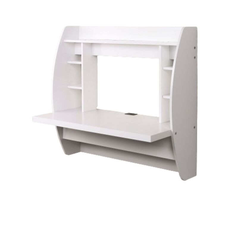 Hivvago White Wall-Mounted Modern Space Saving Laptop Computer Desk