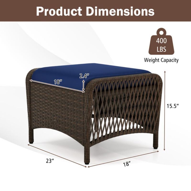 Outdoor Patio Ottomans with Removable Cushions for Garden or Backyard Seating image number 3