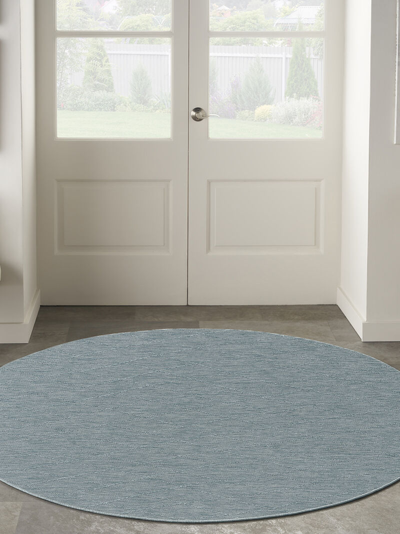 Washable Solutions WSL01 Aqua 8' x Round Rug
