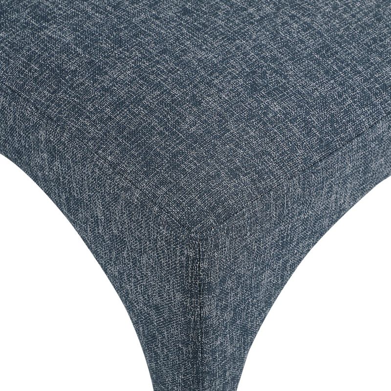 Meridian Furniture Gramercy Blue Linen Textured Fabric Dining Chair, Set of 2